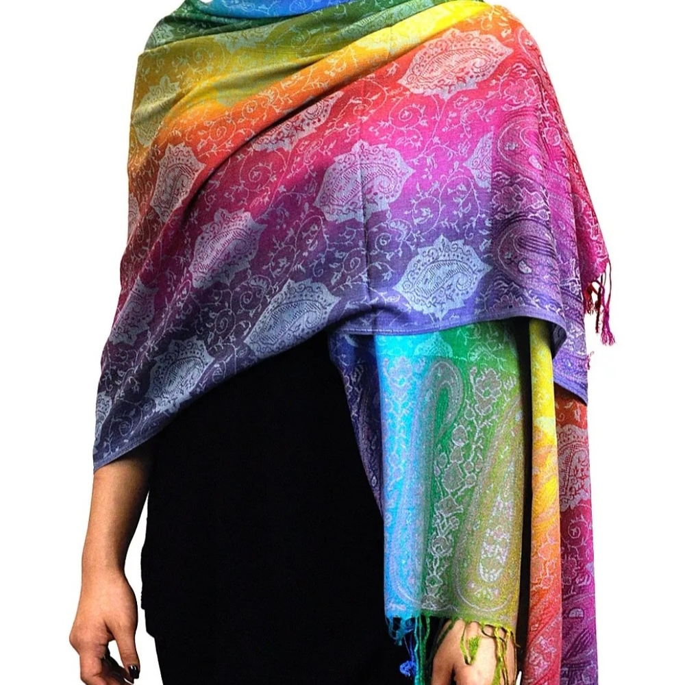 Paisley Patterned Multicolor Scarf - Picture 7 of 11